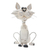 Wood statuette, 'Cute Kitten' - Handcrafted Albesia Wood Kitten Statuette