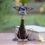 Wood statuette, 'Pin the Tail' - Hand Painted Albesia Wood Donkey Statuette (image 2) thumbail