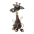 Wood statuette, 'Pin the Tail' - Hand Painted Albesia Wood Donkey Statuette