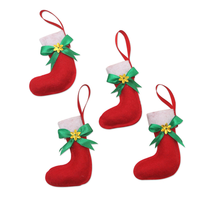 Weihnachtsschmuck, (4er-Set) - handgefertigte Weihnachtsornamente (4er-Set)