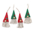Cotton holiday ornaments, 'Santa's Hat' (set of 4) - Handmade Cotton Christmas Tree Ornaments (Set of 4)