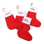 Holiday ornaments, 'Hang with Care' (set of 4) - Holiday Stocking Ornaments (Set of 4)