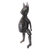 Wood statuette, 'Nine Lives' - Black Albesia Wood Cat Statuette from Bali (image 2d) thumbail