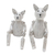 Wood statuettes, 'House Cats' (pair) - Hand Carved Albesia Wood Cat Statuettes (Pair) (image 2c) thumbail