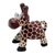 Wood statuette, 'Laughing Giraffe' - Hand Painted Albesia Wood Giraffe Statuette