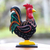 Wood statuette, 'Brave Rooster' - Hand Painted Albesia Wood Rooster Statuette thumbail