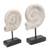 Wood statuettes, 'Snail Spirals' (pair) - Handmade Albesia Wood Snail Statuettes (Pair)