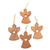 Wood ornaments, 'Love and Blessings' (set of 4) - Handmade Wood Angel Ornaments (Set of 4) (image 2a) thumbail