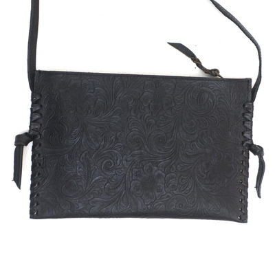 Black Leather Sling Bag from Bali