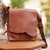 Leather sling bag, 'Chestnut Dreams' - Brown Leather Sling Bag from Bali