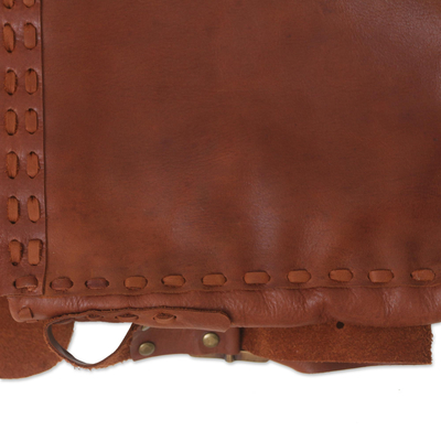 Leather sling bag, 'Chestnut Dreams' - Brown Leather Sling Bag from Bali