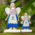 Wood holiday decor, 'Floral Angels' (pair) - Hand Crafted Angel-Themed Christmas Decor (Pair)