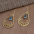 Vergoldete Ohrhänger mit blauem Topas - Vergoldete Ohrhänger mit blauem Topas