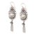 Garnet and cultured pearl dangle earrings, 'Winter Apple in Red' - Garnet and Cultured Pearl Dangle Earrings