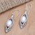 Cultured pearl dangle earrings, 'White Rose Bud' - Cultured Pearl and Sterling Silver Dangle Earrings (image 2b) thumbail