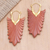 Goldfarbene Ohrringe aus Holz, 'Curtains for You' (Vorhänge für dich) - Handgeschnitzte goldfarbene Ohrringe mit Ring