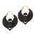 Gold-accented wood hoop earrings, 'Live Again' - Gold-Accented Black Wood Hoop Earrings