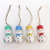 Wood ornaments, 'Dapper Snowmen' (set of 4) - Snowmen Ornaments in Assorted Colors (Set of 4) (image 2b) thumbail