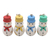 Wood ornaments, 'Dapper Snowmen' (set of 4) - Snowmen Ornaments in Assorted Colors (Set of 4) (image 2c) thumbail