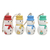 Wood ornaments, 'Dapper Snowmen' (set of 4) - Snowmen Ornaments in Assorted Colors (Set of 4) (image 2d) thumbail