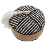 Decorative bamboo box, 'Pinstripe Pleasure' - Decorative Beaded Bamboo Box from Bali