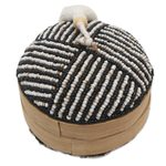 Decorative bamboo box, 'Pinstripe Pleasure' - Decorative Beaded Bamboo Box from Bali