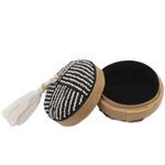 Decorative bamboo box, 'Pinstripe Pleasure' - Decorative Beaded Bamboo Box from Bali