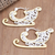Gold-accented sterling silver hoop earrings, 'Winter Sleigh' - Winter Themed Gold Accent Earrings thumbail
