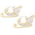 Gold-accented sterling silver hoop earrings, 'Winter Sleigh' - Winter Themed Gold Accent Earrings thumbail