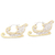 Gold-accented sterling silver hoop earrings, 'Winter Sleigh' - Winter Themed Gold Accent Earrings (image 2b) thumbail