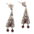 Garnet dangle earrings, 'Christmas Tree' - Sterling and Garnet Holiday Themed Earrings