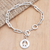 Pulsera de dijes de plata esterlina - Pulsera con dije del signo de la paz en plata esterlina