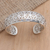 Sterling silver cuff bracelet, 'Sparkling Lotus' - Openwork Sterling Silver Cuff Bracelet from Bali (image 2) thumbail