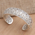 Sterling silver cuff bracelet, 'Sparkling Lotus' - Openwork Sterling Silver Cuff Bracelet from Bali (image 2b) thumbail