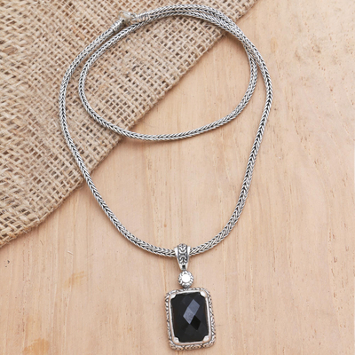 Boho Handmade 925 Sterling Silver Black Onyx Pendant Beads Fashion Necklace20" 