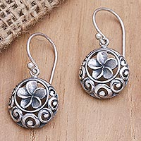 Sterling silver dangle earrings, 'Gianyar's Beauty'