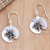 Sterling silver dangle earrings, 'Aquatic Beauty' - Sterling Silver Lotus-Themed Dangle Earrings (image 2) thumbail