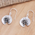 Sterling silver dangle earrings, 'Aquatic Beauty' - Sterling Silver Lotus-Themed Dangle Earrings (image 2b) thumbail