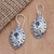Blue topaz dangle earrings, 'Frangipani Glory' - Blue Topaz Sterling Silver Dangle Earrings from Bali (image 2) thumbail