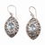 Blue topaz dangle earrings, 'Frangipani Glory' - Blue Topaz Sterling Silver Dangle Earrings from Bali thumbail