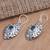 Blue topaz dangle earrings, 'Frangipani Glory' - Blue Topaz Sterling Silver Dangle Earrings from Bali (image 2b) thumbail