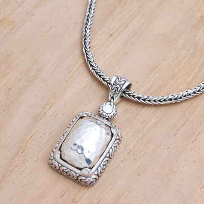 Sterling silver pendant necklace, 'Shining Mosaic' - Hand Crafted Sterling Silver Pendant Necklace