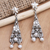 Cultured pearl dangle earrings, 'Snowy Christmas Tree' - Cultured Pearl Christmas Tree Dangle Earrings (image 2) thumbail
