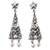 Cultured pearl dangle earrings, 'Snowy Christmas Tree' - Cultured Pearl Christmas Tree Dangle Earrings thumbail