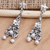 Cultured pearl dangle earrings, 'Snowy Christmas Tree' - Cultured Pearl Christmas Tree Dangle Earrings (image 2b) thumbail
