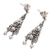 Cultured pearl dangle earrings, 'Snowy Christmas Tree' - Cultured Pearl Christmas Tree Dangle Earrings (image 2c) thumbail