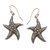 Gold-accented sterling silver dangle earrings, 'Star of My Heart' - Gold-Accented Starfish Dangle Earrings (image 2a) thumbail