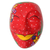 Wood mask, 'Red Florals' - Red Albesia Wood Wall Mask from Bali