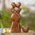Wood statuette, 'Anniversary Embrace' - Original Wood Sculpture Hand Carved in Indonesia (image 2j) thumbail