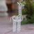 Iron statuette, 'Stand Tall' - White Wrought Iron Giraffe Statuette thumbail
